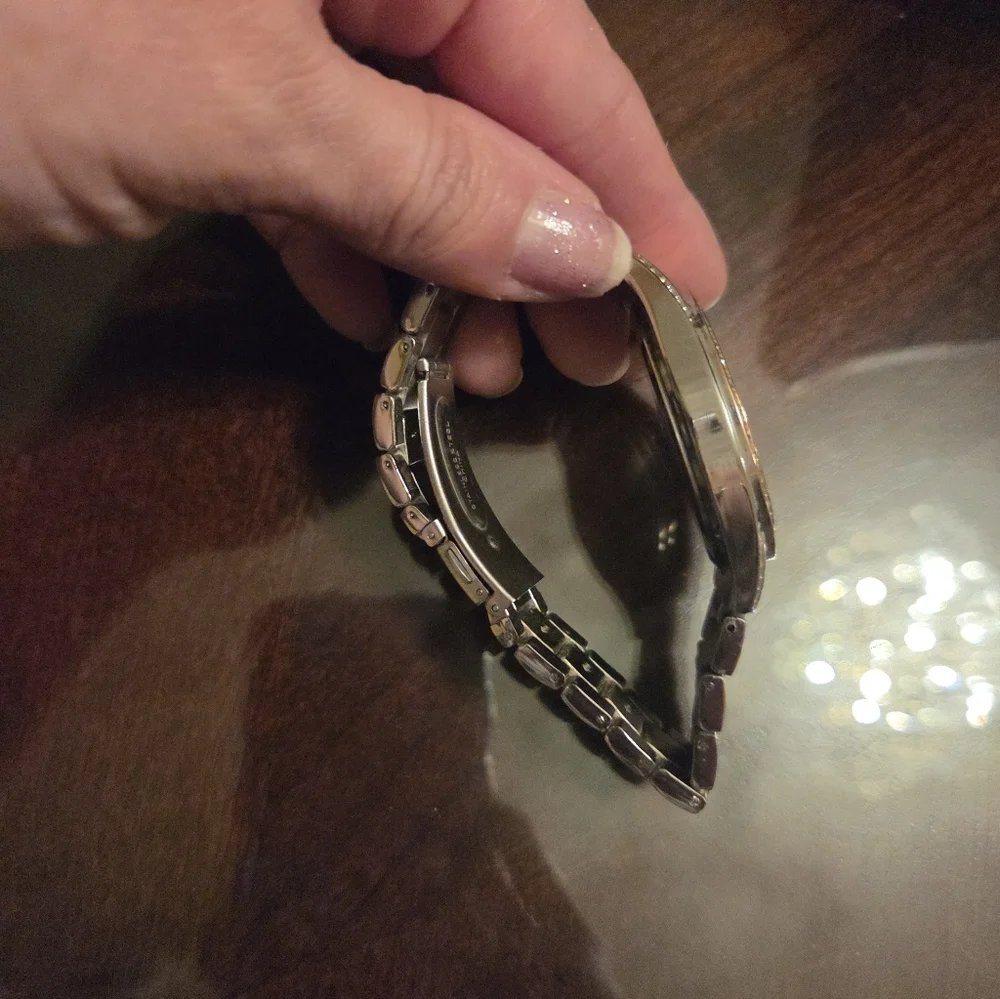 Bebe Women's Crystal-Embellished Silver and Rose Gold Watch - Picture 5 of 6